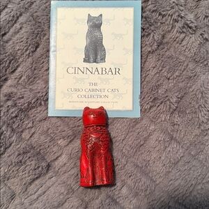 Vintage 1988 Franklin Mint Curio Cabinet Cat Figurine - Cinnabar